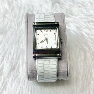 •Kenneth Cole• Ladies Crocodile Embossed Square Watch